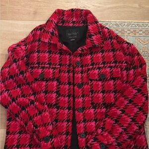 Sanctuary Red and Black Plaid Bomber Jacket